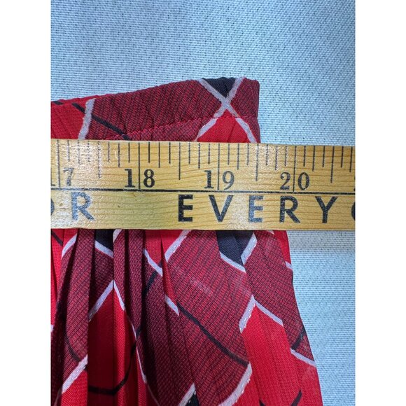 Cathy Daniels Women's Pleated Skirt Elastic Waist Lined Stretch Plaid Size M Red - Picture 6 of 11